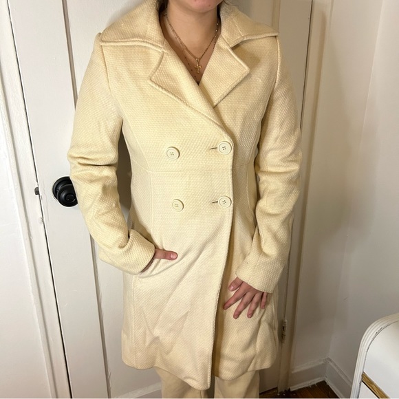 Vintage Old Navy Cream Pea Coat - Picture 1 of 9